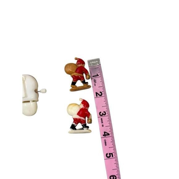 Vintage Christmas Santa Pocket Clip And Ornaments Lot Of 3 Plastic Celluloid - Picture 3 of 5